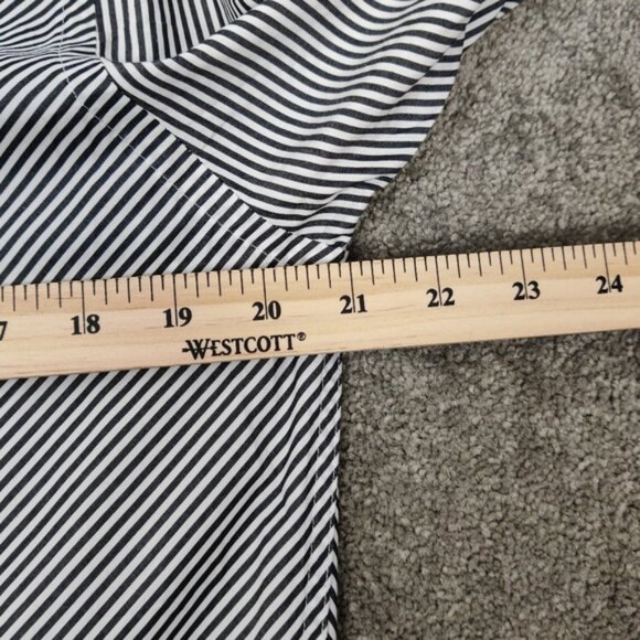 Sarar Men's Color Block Striped Button Down Shirt in Black White Cotton Office - Picture 7 of 9